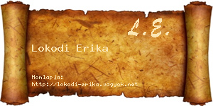 Lokodi Erika névjegykártya